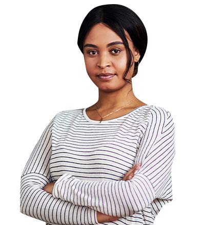 Woman in casual attire smiling