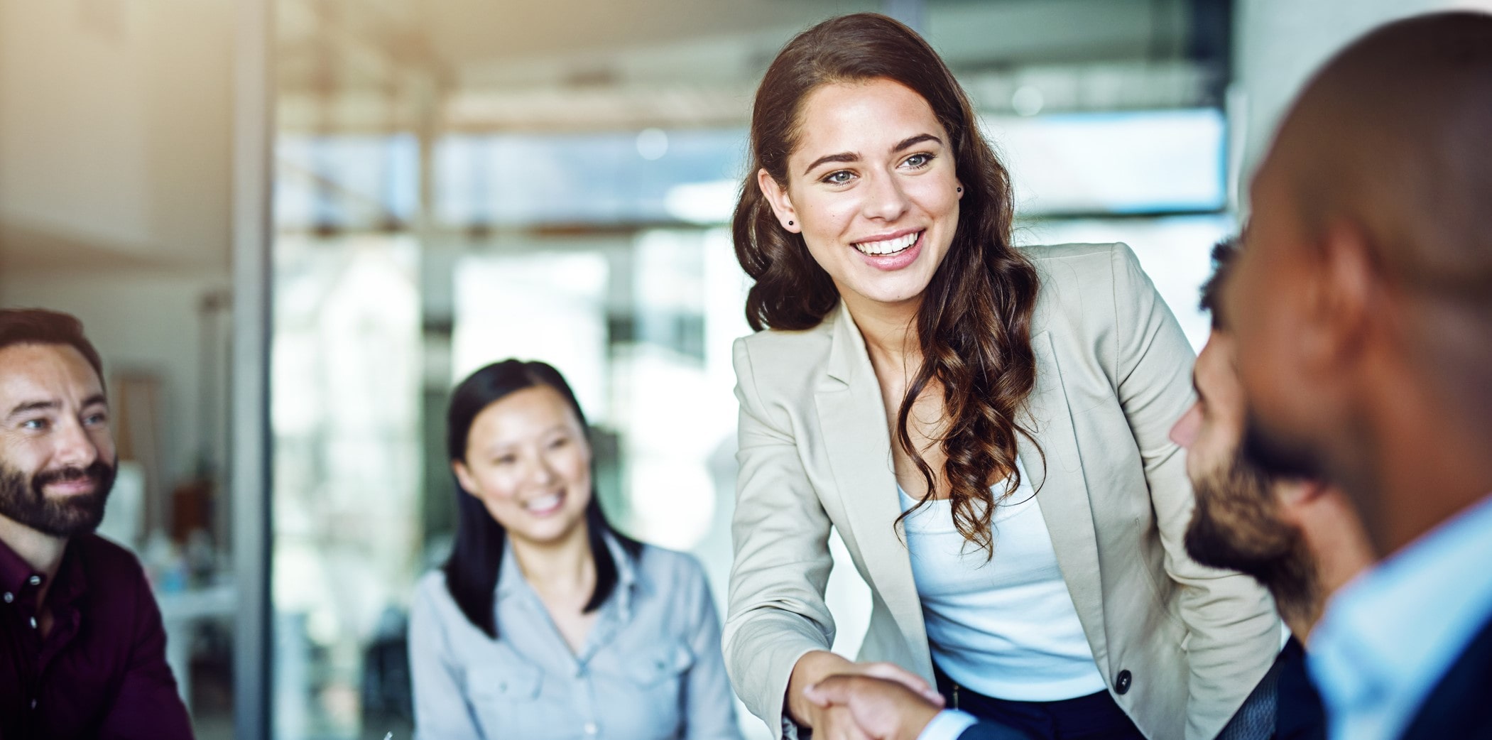 business people shaking hands