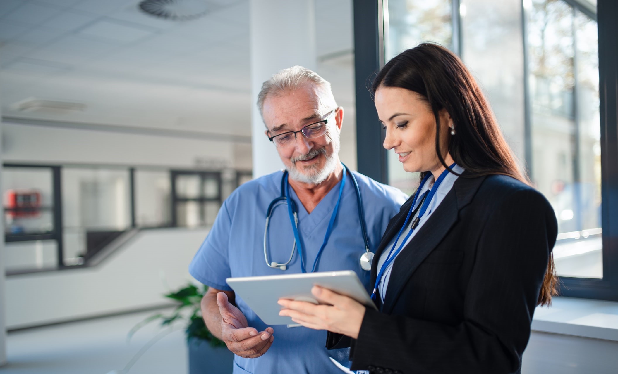 doctor and businesswoman meeting