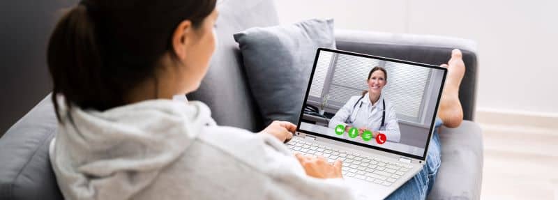 doctor and patient telehealth visit