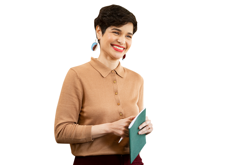 Business woman with notebook