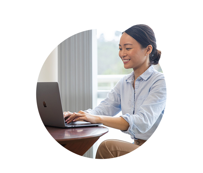 Female working on laptop