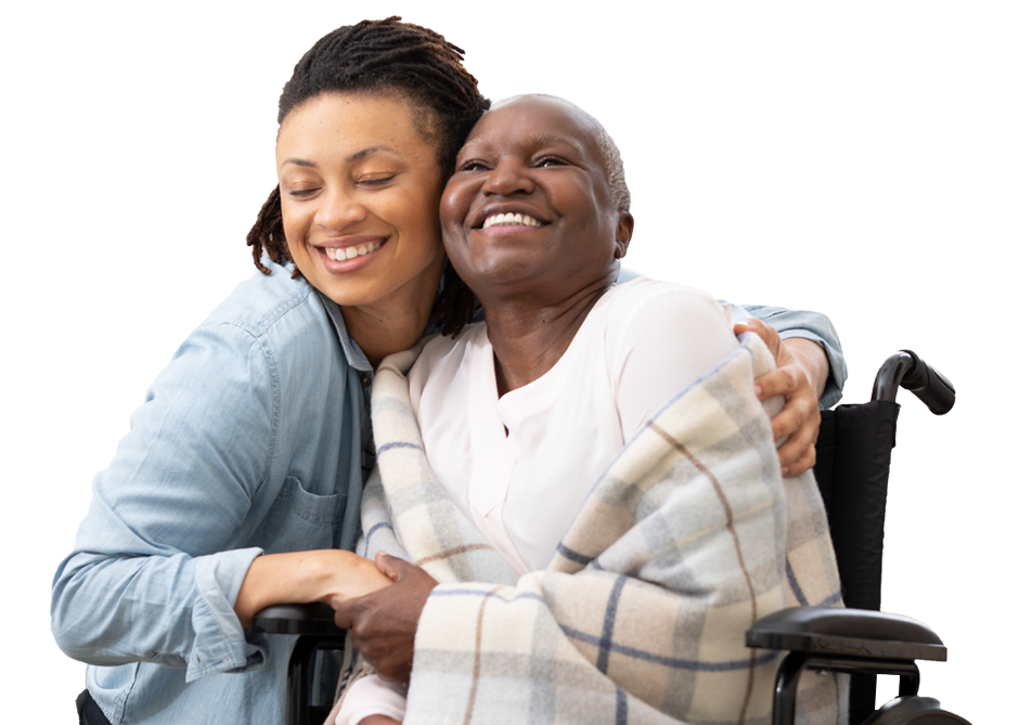 Home health nurse with patient