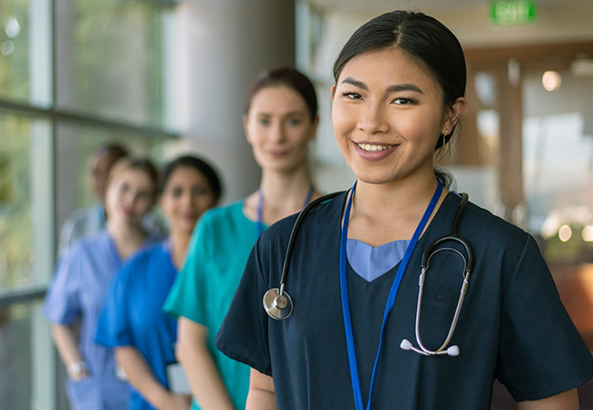 Female nurses standing together